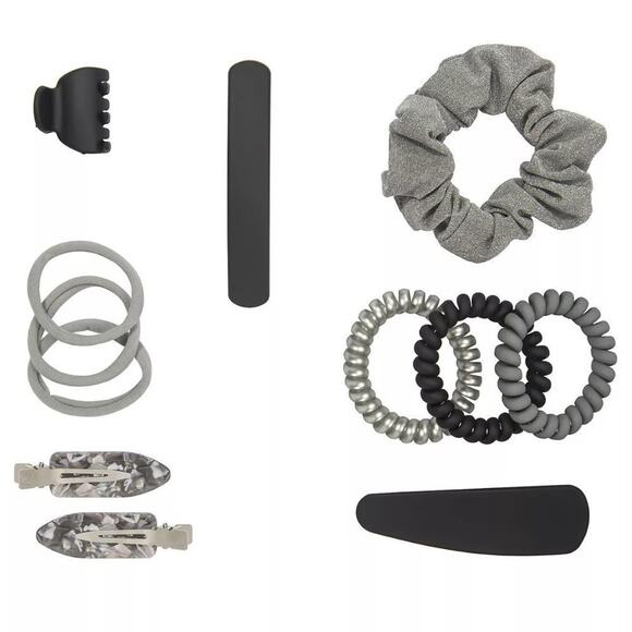 NIB - 7 Days of Hair Accessories Gift Box - Black & Grey - Picture 1 of 4